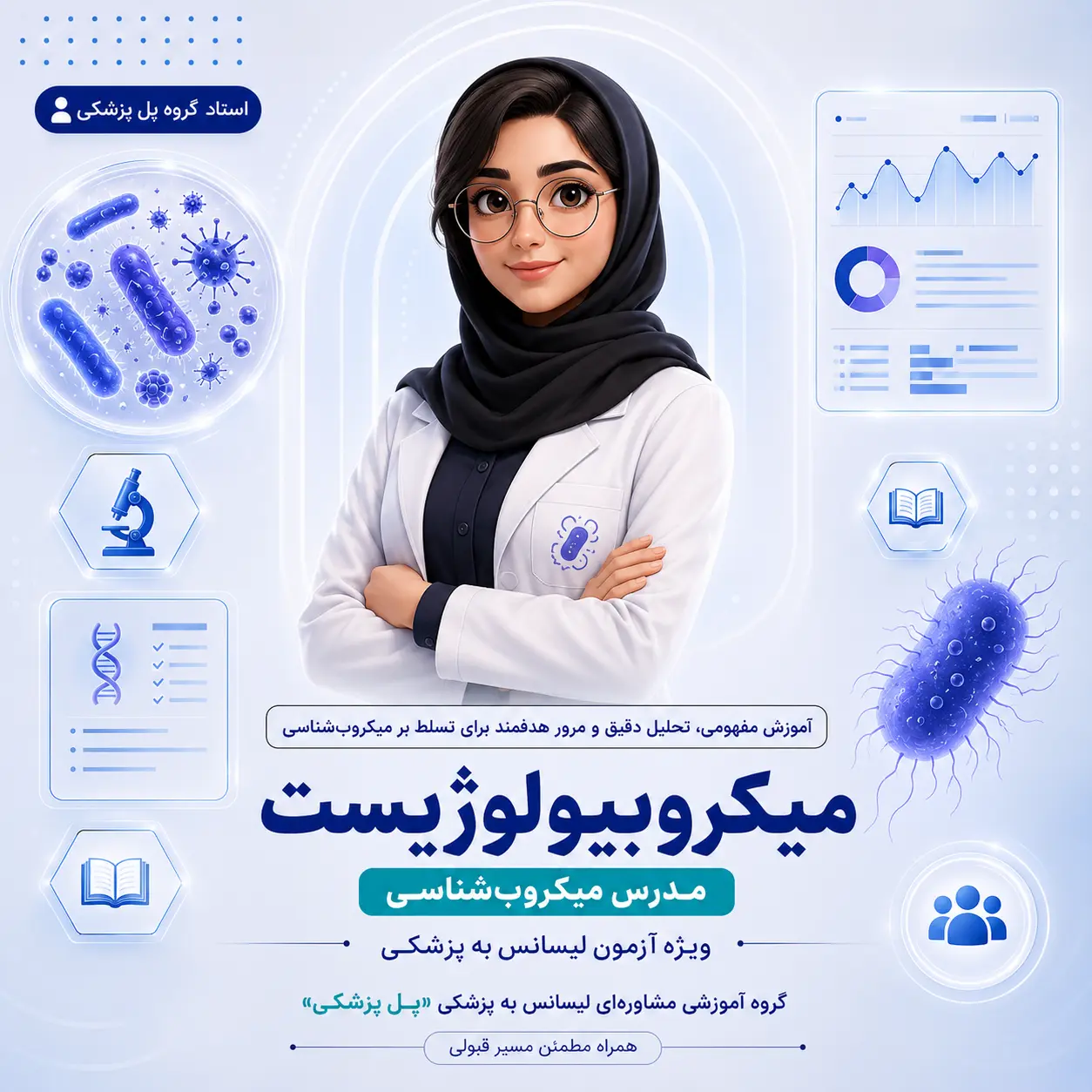 میکروبیولوژیست مدرس باکتری‌شناسی مورای لیسانس به پزشکی